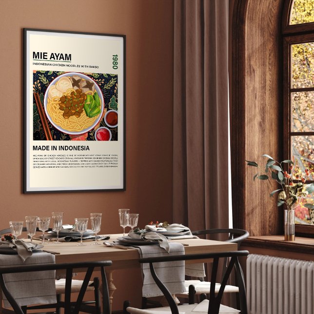 Mie Ayam Indonesian Chicken Noodles Framed Art (Creator Uploaded)