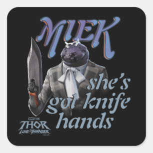 Miek - She's Got Knife Hands Square Sticker