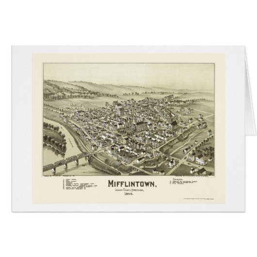 Mifflintown, PA Panoramic Map - 1895 Cards (Front Horizontal)