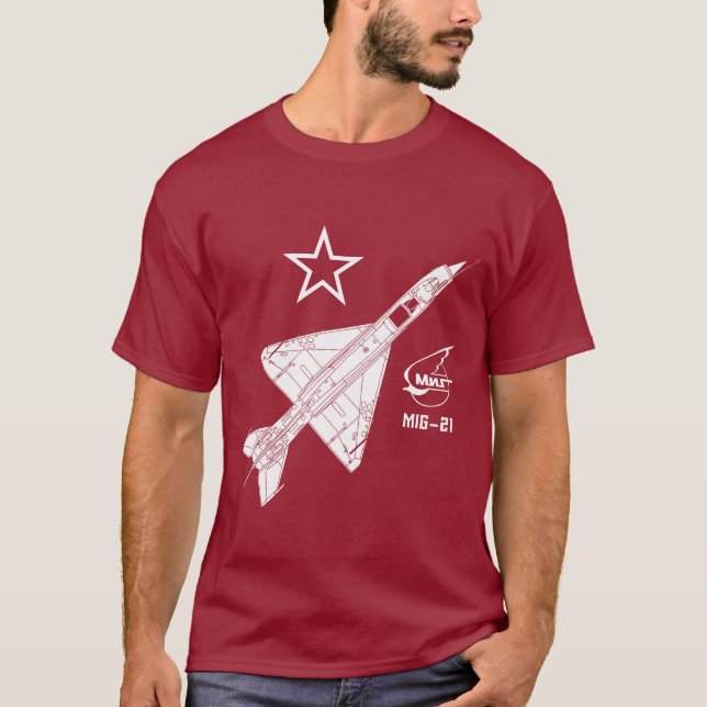 Mig-21 Fishbed Russian Jet Fighter T-Shirt (Front)