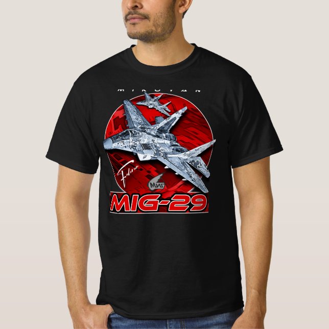 MIG-29 Soviet Union  Air Superiority Jet Fighter T-Shirt (Front)