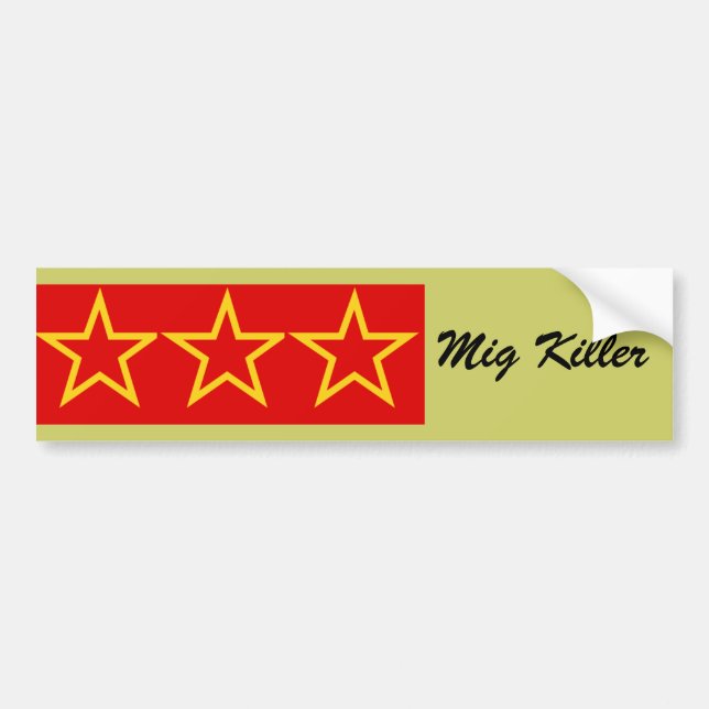 'Mig Killer'Ace Pilot Bumper Sticker (Front)