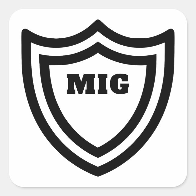 MIG Welding Shield Badge Square Sticker (Front)