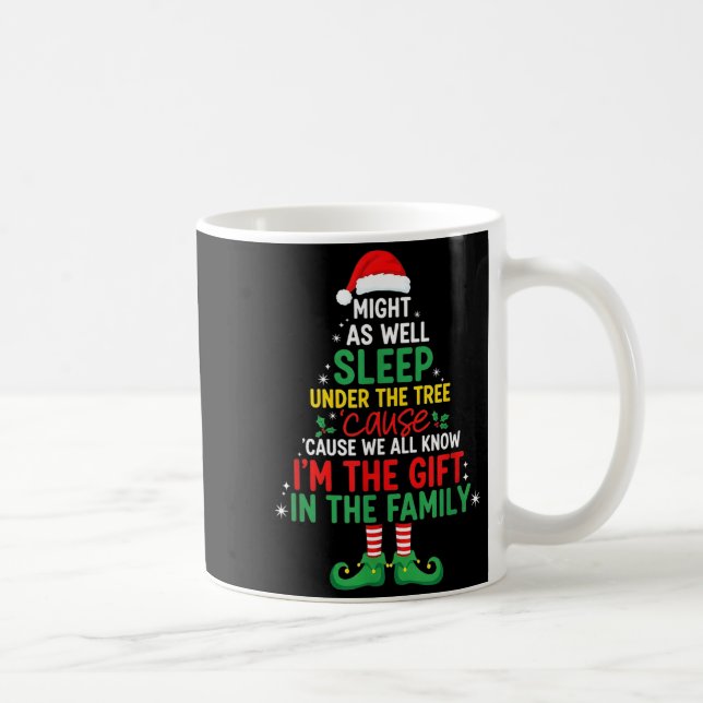 Might As Well Sleep Under The Tree Funny Christmas Coffee Mug (Right)