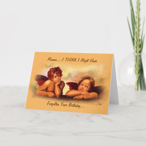 Might Have Forgotten Birthday Angel Cherubs Cute Card