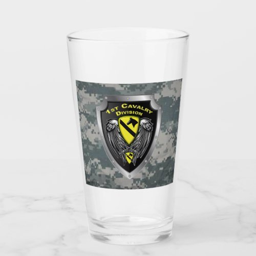 Mighty 1st Cavalry Division Glass