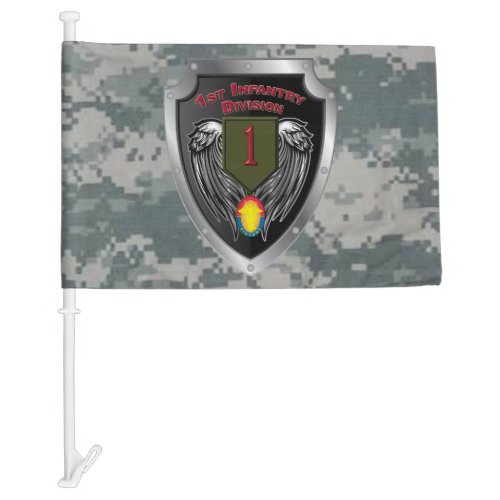 Mighty 1st Infantry Div Big Red One Car Flag