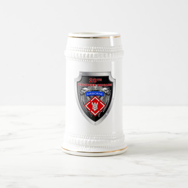 Mighty 20th Engineer Brigade-Airborne Beer Stein (Center)