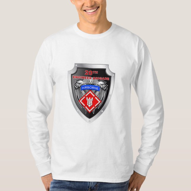 Mighty 20th Engineer Brigade-Airborne T-Shirt (Front)