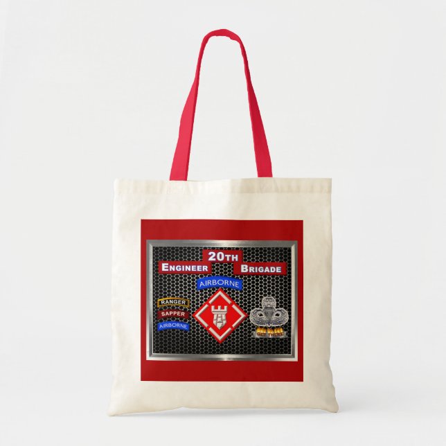 Mighty 20th Engineer Brigade-Airborne Tote Bag (Front)