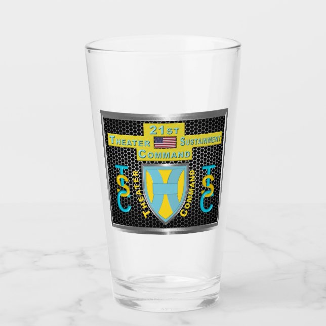 Mighty 21st Theater Sustainment Command Glass (Front)