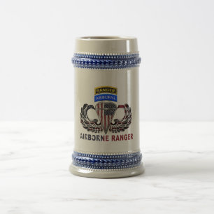 Mighty Airborne Ranger Paratrooper Beer Stein