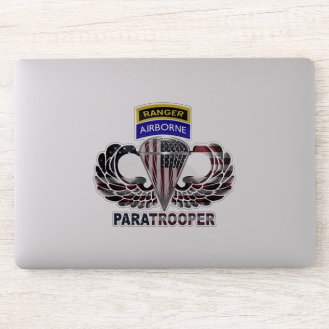 Mighty Airborne Ranger Paratrooper Sticker (Computer)