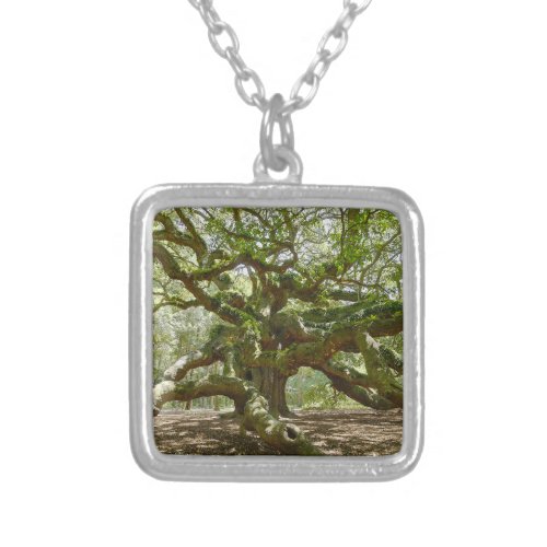 Mighty Angel Oak Silver Plated Necklace
