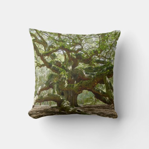 Mighty Angel Oak Throw Pillow