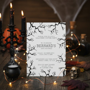 Mighty as the Oak Spooky Adult Birthday Invitation