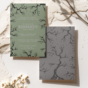 Mighty as the Oak Spooky Adult Birthday Invitation