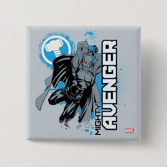 Mighty Avenger Character Graphic Pinback Button (Front)