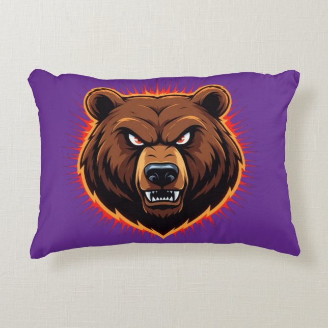 Mighty Bear – Raw Strength of Nature Accent Pillow (Front)