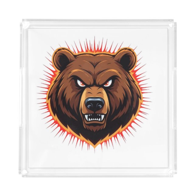 Mighty Bear – Raw Strength of Nature Acrylic Tray (Front)