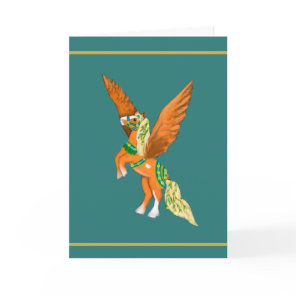 Mighty Belgian Pegasus Vintage Carousel Horse Card
