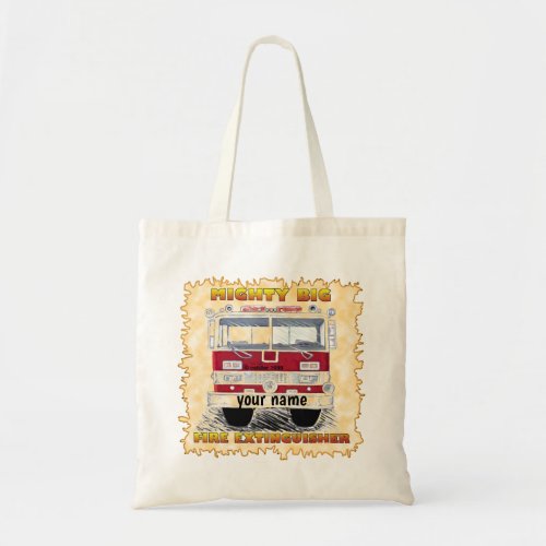 Mighty Big Fire Truck custom name Tote Bag