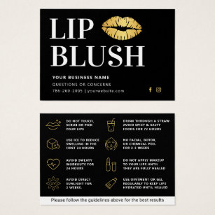 Mighty  Black & Gold Lip Blush Aftercare Card