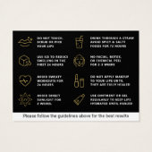 Mighty  Black & Gold Lip Blush Aftercare Card (Back)