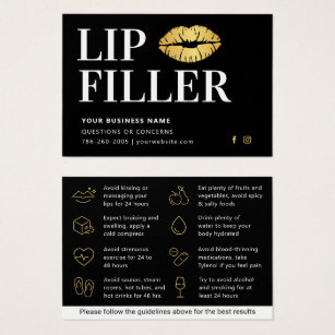 Mighty  Black & Gold Lip Filler Aftercare Card