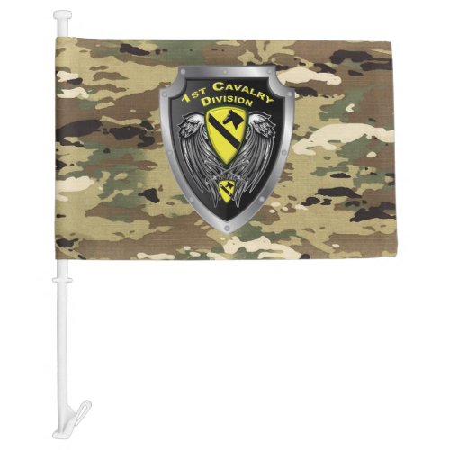 Mighty Cavalry Division Veteran Car Flag