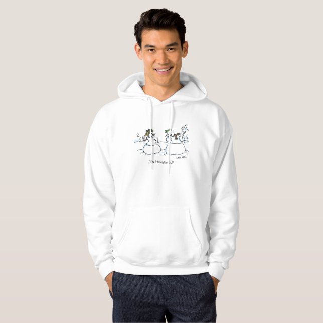 Mighty Cold white hooded sweatshirt (Front Full)