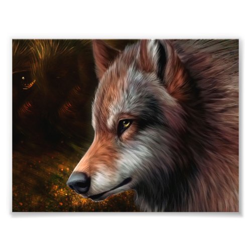 Mighty cosmical wolf painting photo print