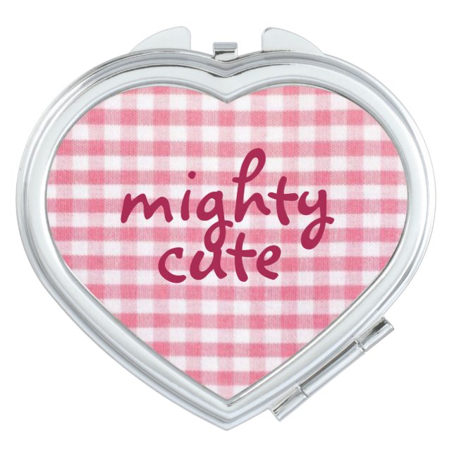 Mighty Cute kawaii heart shaped compact mirror (Front)