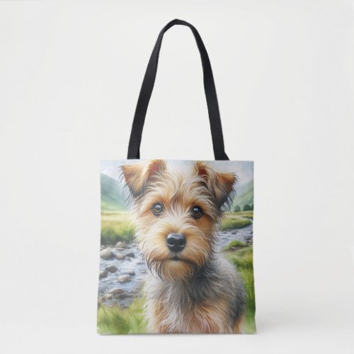 Mighty Cute Terrier in Watercolor Tote Bag