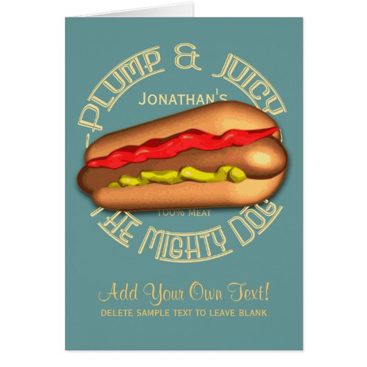 Mighty Dog Hotdog Personalized Cards (Front)