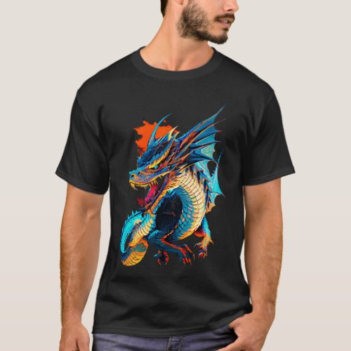 mighty dragon fantasy black T_Shirt