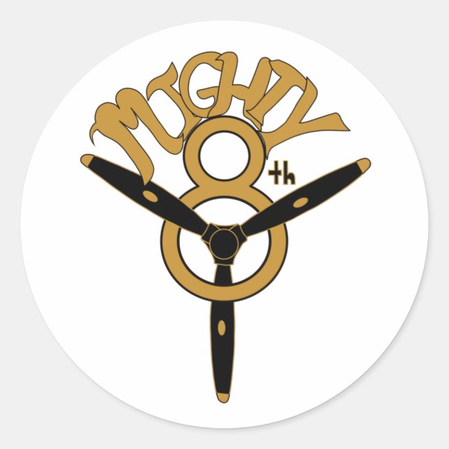 Mighty Eighth Army Air Force Round Sticker (Front)