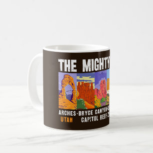 Mighty Five Utah National Parks List Vintage Coffee Mug