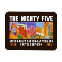 Mighty Five Utah National Parks List Vintage