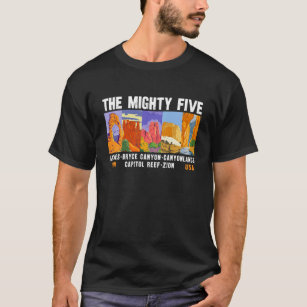 Mighty Five Utah National Parks List Vintage T-Shirt