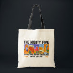 Mighty Five Utah National Parks List Vintage Tote Bag<br><div class="desc">The parks Zion,  Bryce Canyon,  Capitol Reef,  Canyonlands,  and Arches are collectively known as “The Mighty 5” in Utah.</div>