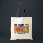 Mighty Five Utah National Parks List Vintage Tote Bag<br><div class="desc">The parks Zion,  Bryce Canyon,  Capitol Reef,  Canyonlands,  and Arches are collectively known as “The Mighty 5” in Utah.</div>