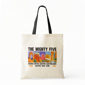 Mighty Five Utah National Parks List Vintage Tote Bag