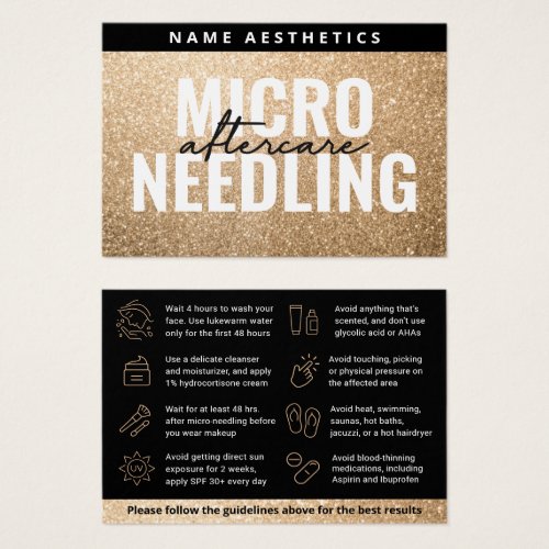 Mighty Glitter Gold Dermal Filler Aftercare Card
