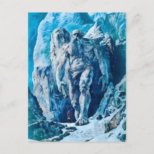Mighty Ice Giant Jötun in Icy Landscape Holiday Postcard