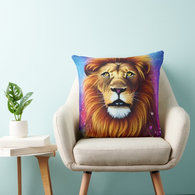 Mighty Lion Throw Pillow (Chair)