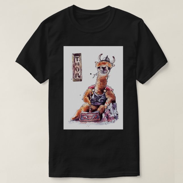 Mighty Llama Thor T-Shirt (Design Front)