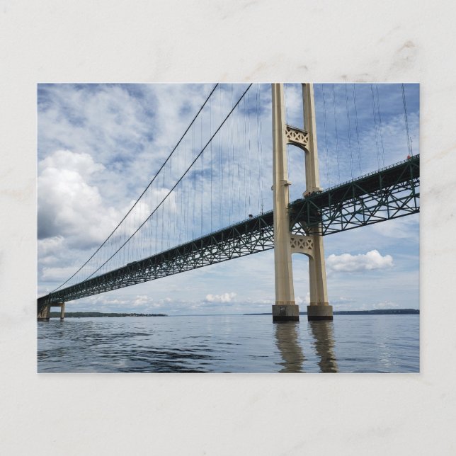 Mighty Mac, Mackinac Suspension Bridge, Michigan Postcard (Front)