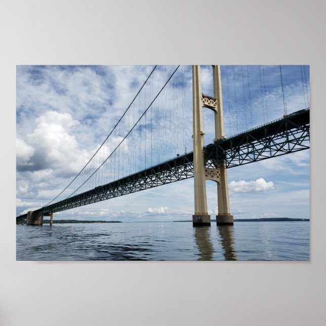 Mighty Mac, Mackinac Suspension Bridge, Michigan Poster (Front)