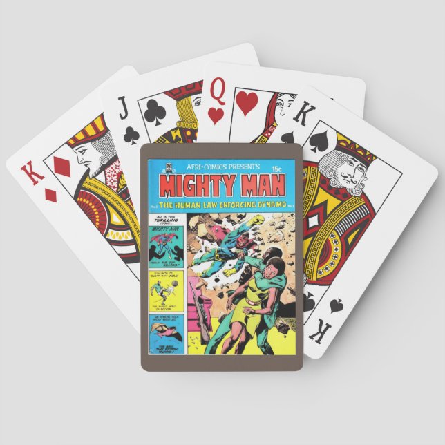 Mighty Man 4 Poker Cards (Back)